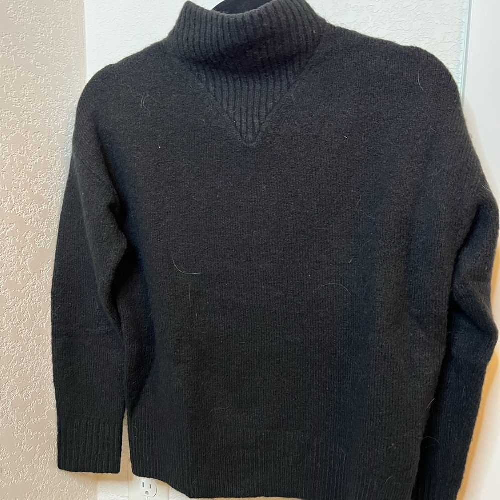 Women's Madewell Black Wool Blend Turtleneck Sweater
